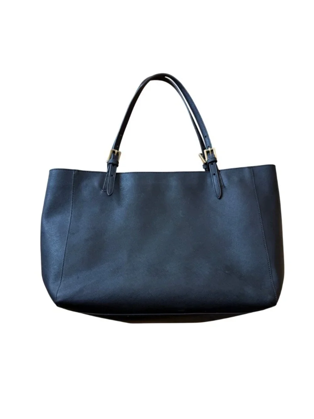 Tory Burch Women's Shoulder Bag Black Saffiano Leather Tote Handbag York Buckle